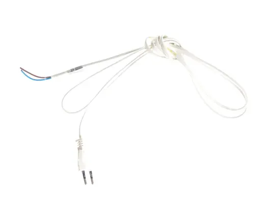 flexošňůra přívodní, PVC, L = 2 m, 2x0,75 mm2, bílá, přímá vidlice
